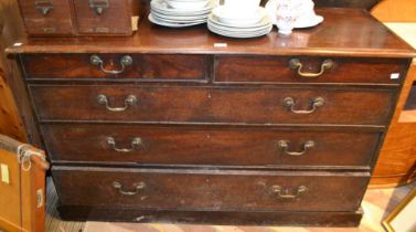 19th century five drawer chest probably the base of a 'press'