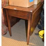 A George lll elm drop leaf table on squared tapering supports, 96cm