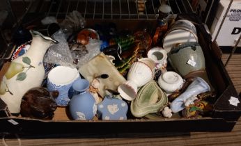Box of mixed domestic and collectable items various