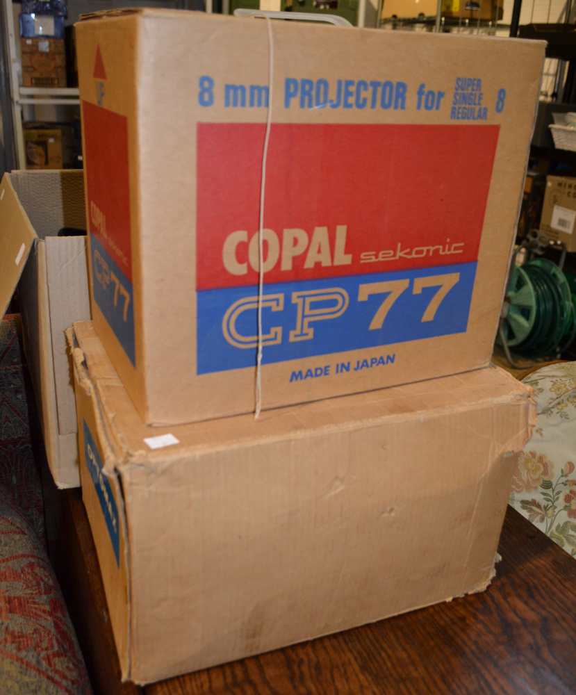 A Copal Sekonic projector with other associated items (3 boxes)