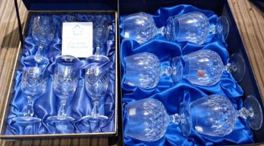 Schott Zwiesel - boxed set of six brandy glasses and a boxed set of six Tudor liqueur