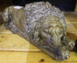 Stoneware recumbant lion