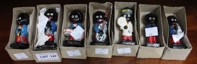 Seven "Robinsons" marmalade mascots in the form of a band