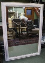 Large painted pine framed wall mirror