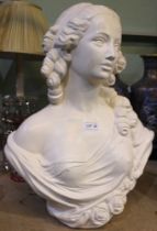 Painted plaster bust possibly Marie Antoinette 52cm high