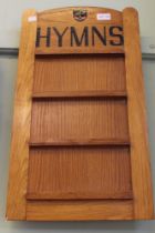 A modern oak hymn board