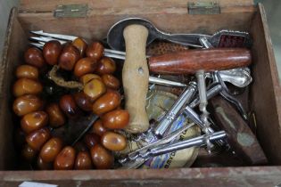 Box of domestic collectables to include copal amber