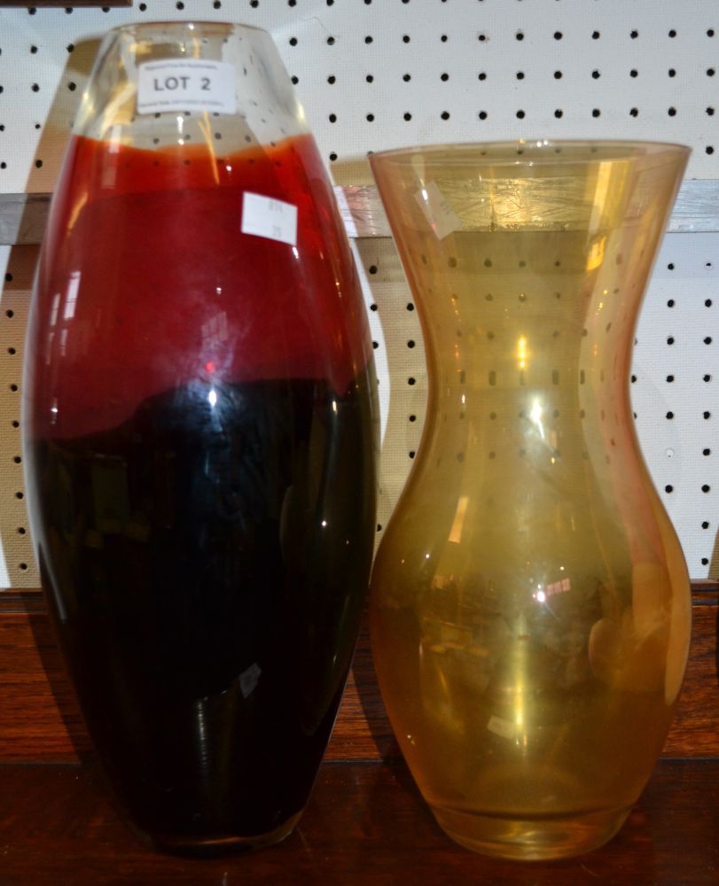 Two modern glass vases