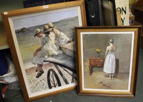 After Sherree Valentine Daines a limited edition of children by the sea and another