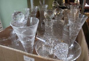 Box of quality decanters and other glasswares