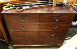 A Victorian mahogany chest of two over three drawers brass drop handles