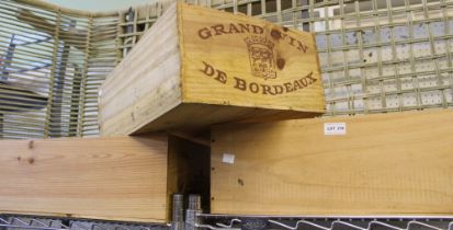 Three vintage wooden wine crates