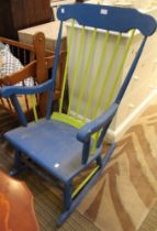 A colourful rocking chair