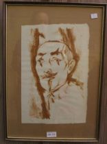 After ALBERT HOUTHUESEN (1903-1979), a signed limited edition portrait print on handmade paper, 37cm