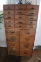 1930's oak double bank of drawers