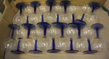 Box of blue stemmed 'Paris goblets'