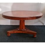 A 19th century mahogany tilt top dining table. Approx 122 cm.