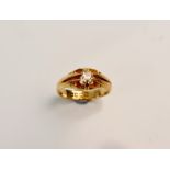 A hallmarked 18ct yellow gold diamond ring, approx. 0.65cts, ring size T1/2,