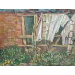 Betty Heckford oil on canvas barn exhibition at The Mall Galleries 1980 86 1/2 cm 66 cm.
