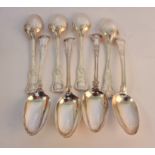 Eight hallmarked silver serving spoons