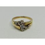 A diamond ring, set with graduating round brilliant cut diamonds, total diamond weight approx. 0.