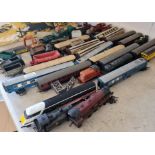 A collection of Hornby trains engines and rolling stock.