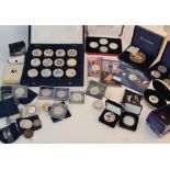 A quantity of collectors coins including Westminster set of Cook Island coins commemorating Apollo/