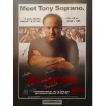 The Sopranos HBO meet Tony Soprano poster signed by the cast. 121 cm 90 cm with frame.