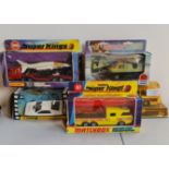 Five diecast cars with boxes to include Corgi James Bond 269, Dinky 954, and three Matchbox K-13,