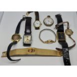 A collection of eight watches, to include seven wrist watches and one fob watch, names including