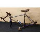 A Lemond Zurich road bike 853 Reynolds frame Cinelli handlebars and Brooks saddle no wheels.