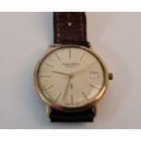A Gent's Mappin & Webb quartz wristwatch, case assessed as 9ct gold, engraved on back of case, (
