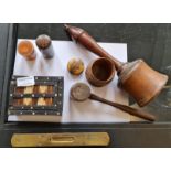 A collection of mixed items to include a small barrel made with teak for H.M.S. Iron Duke 1916a