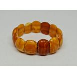 A butterscotch amber bracelet, weight approx. 19g, (A/F).