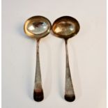 Two hallmarked silver Georgian ladles