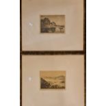 Two framed and glazed etchings of Scotland.