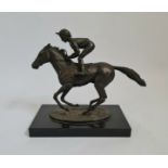 A David Cornell bronze Champion Finish Lester Piggott riding Nijinsky signed and dated 1985 height