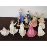 Fourteen Royal Doulton figures to include Christopher Robin and two Bunnykins.