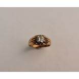 A solitaire diamond ring, set with a round brilliant cut diamond measuring approx. 0.85ct, stamped