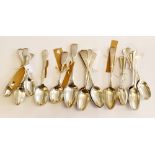 Twenty eight various hallmarked silver spoons including Georgian examples etc. Approx total weight