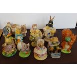 A collection of Beatrix Potter figures Beswick and Royal Albert and one Paddington Bear Coalport