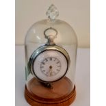 A London hallmarked silver pair cased pocket watch with white enamel face and verge movement in