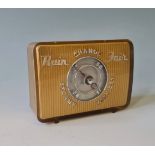 A Joseph Lucas art deco desktop barometer gold finished height approx 11 cm.