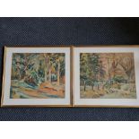 LYONS WILSON. Two signed, watercolour on paper depicting forest scenes. One entiled August Heat