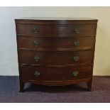 A 19th century mahogany five drawer chest.