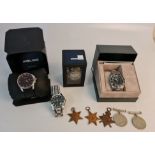 A collection of Gent's wrist watches to include, Rotary, Sekonda, Police, along with five various