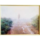 K.B. Hancock. An oil on canvas of a 1st WW soldier walking down a muddy track with some poppies to