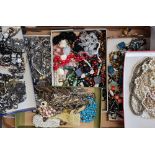 A quantity of costume jewellery to include, pearl style necklaces, bead necklaces, etc