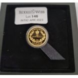 A boxed gold proof Australian Sovereign 2021 struck bt the Perth mint with certificate 224.