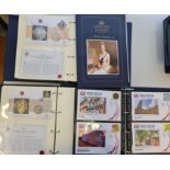 Two albums of coin stamp FDC marking The Queen's Lifetime of Service together with an album of FDC